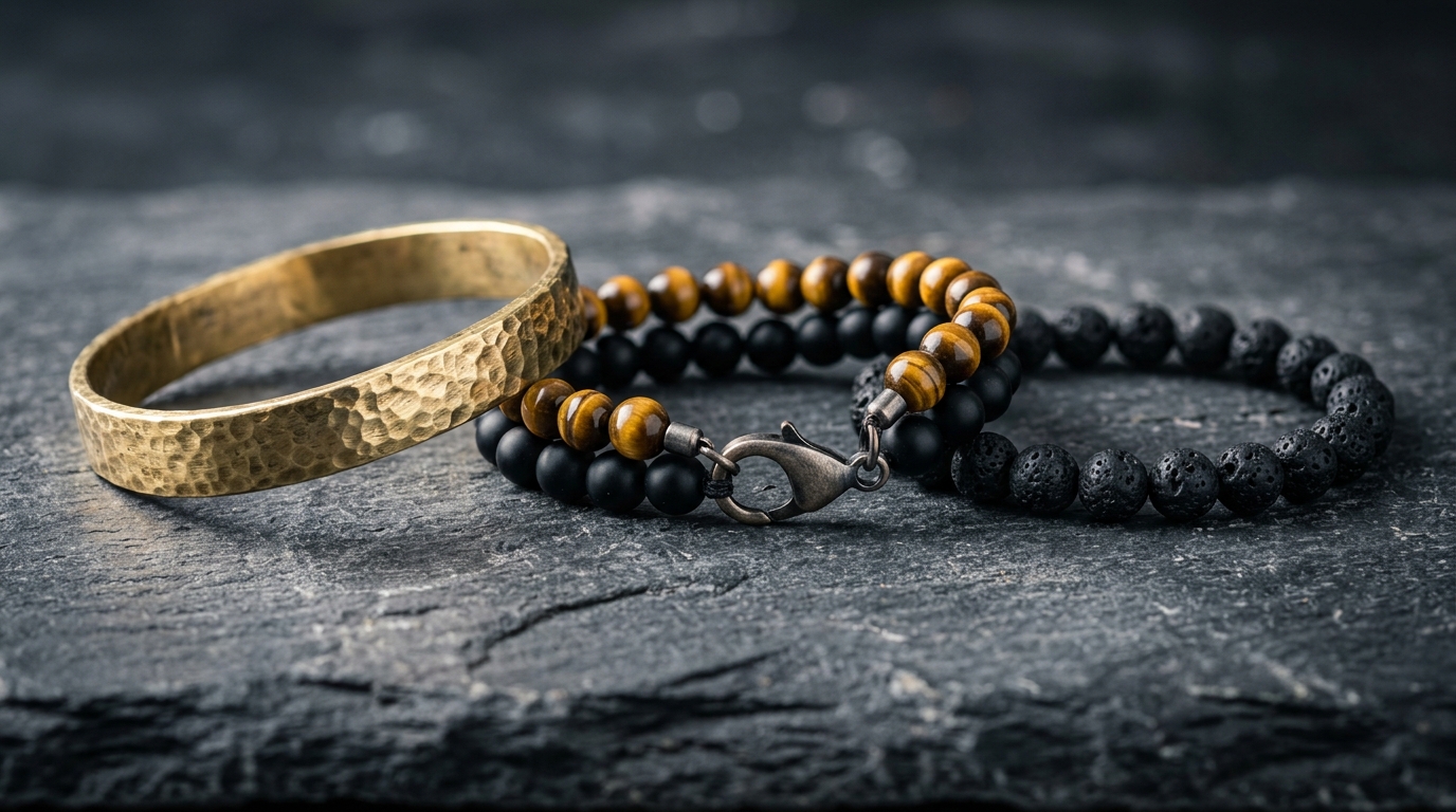 Close-up view of Meebow bracelet materials and details